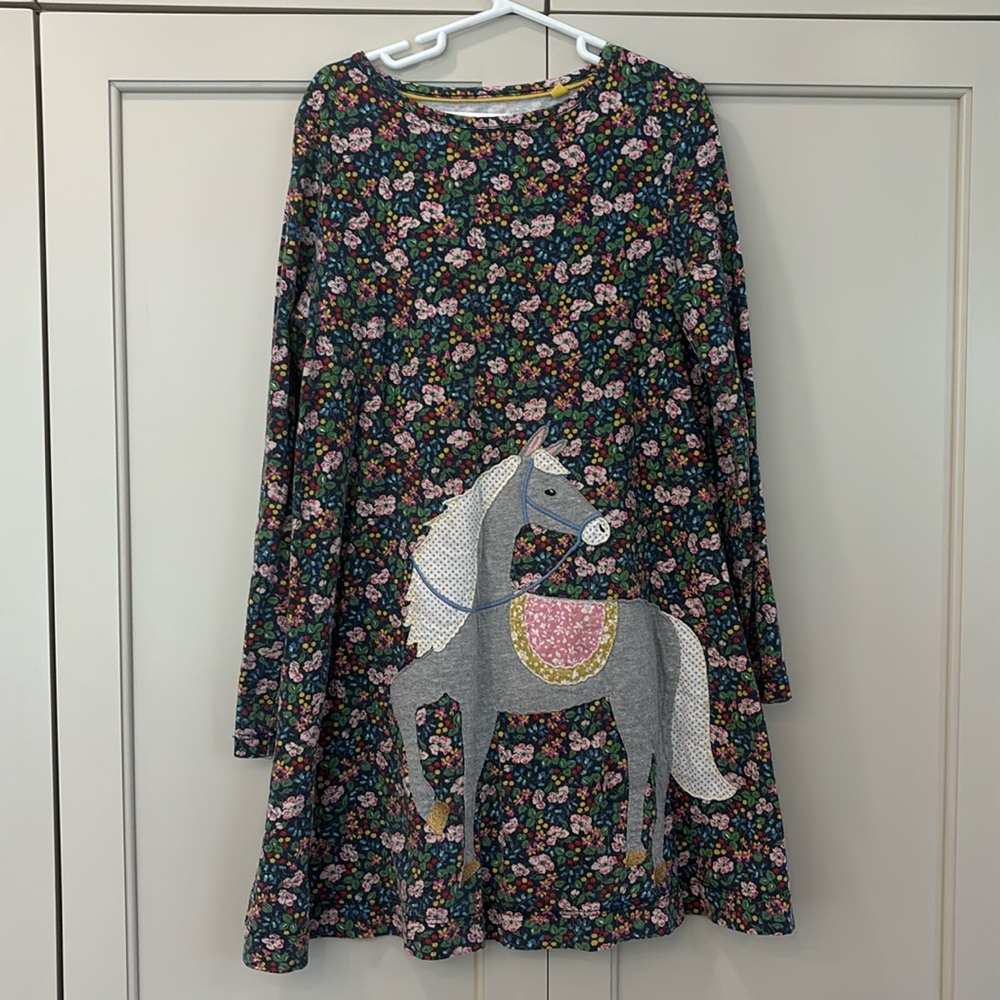 Mini Boden Floral Pony dress size 8-9